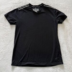 Nick Danger Mens V Neck T Shirt Black Short Sleeve Medium ND Logo Cotton Spandex